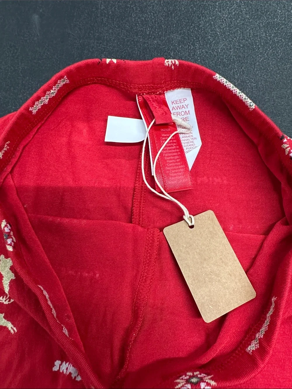 Skims Kids Red Holiday pajama pants size 5 nwt not too bottoms only